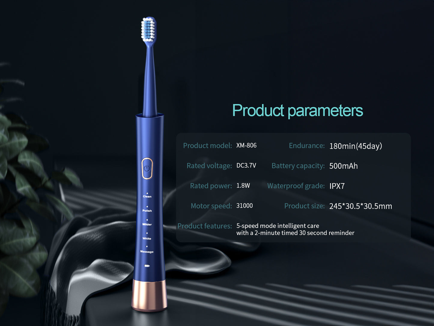 Sonic Electric Toothbrush - High Power Rechargeable Toothbrushes, 5 Adjustable Modes Father'S Day, Mother'S Day Gift