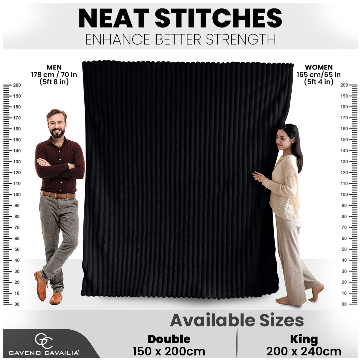 GC GAVENO CAVAILIA Luxury Ribbed Throw Blanket, Ultra-Soft and Cosy Plush Fleece, Lightweight Decorative Sofa Bed Cover, Perfect for All Seasons, Size 150x200cm, Premium Quality Polyester, Stylish Design for Home Comfort | Fast Dispatch from Local Warehou
