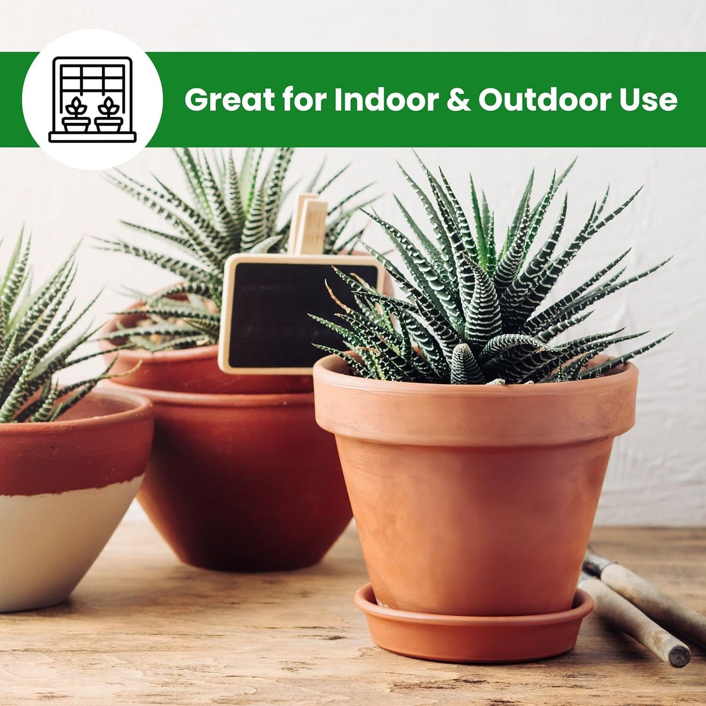 Clay Pots for Plants with Saucer - Terracotta Plant Pots with Drainage Hole, Pots for Plants for Indoor/Outdoor Use