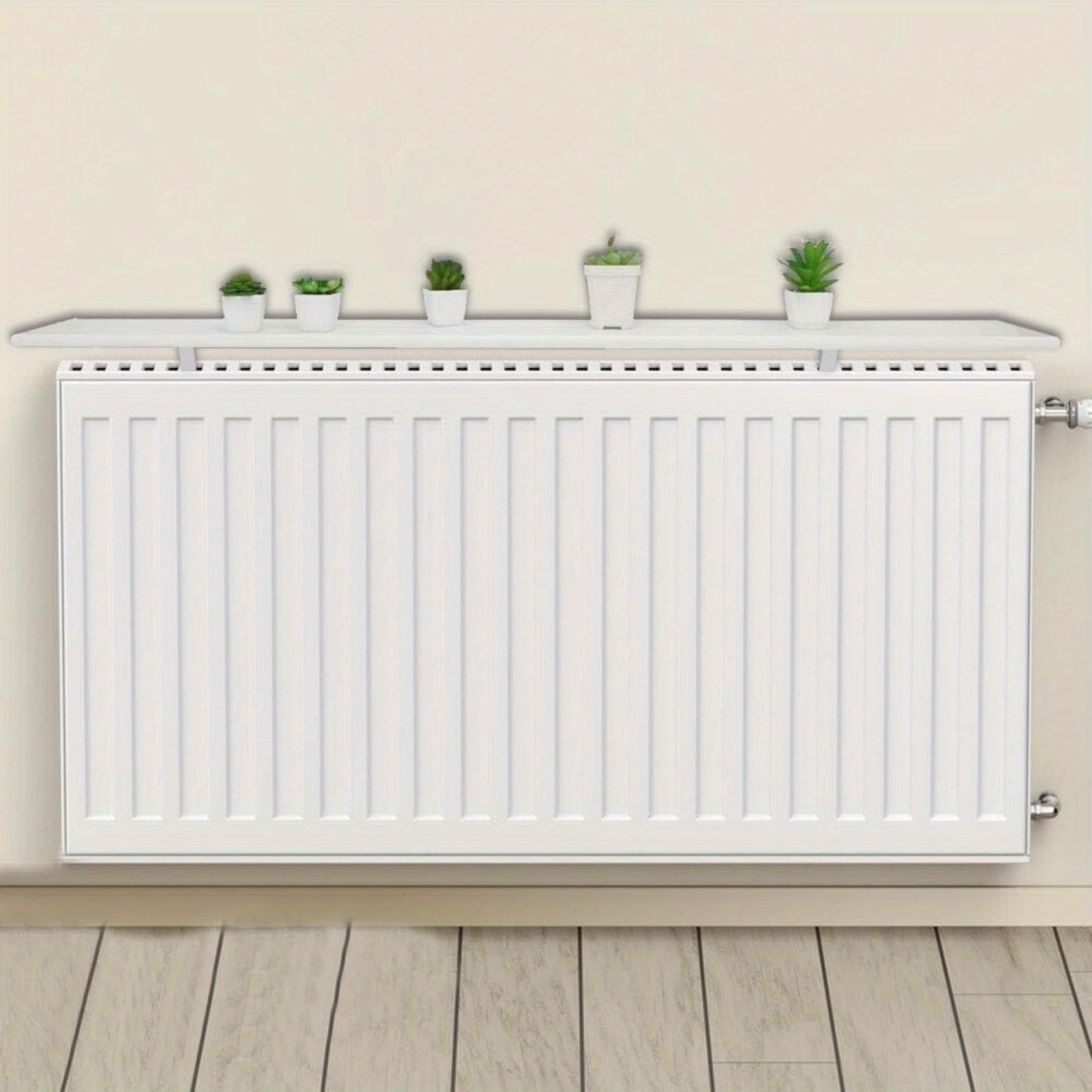 120Cm White Radiator Shelves, Including Easy Fit Brackets, Shelf Sizes