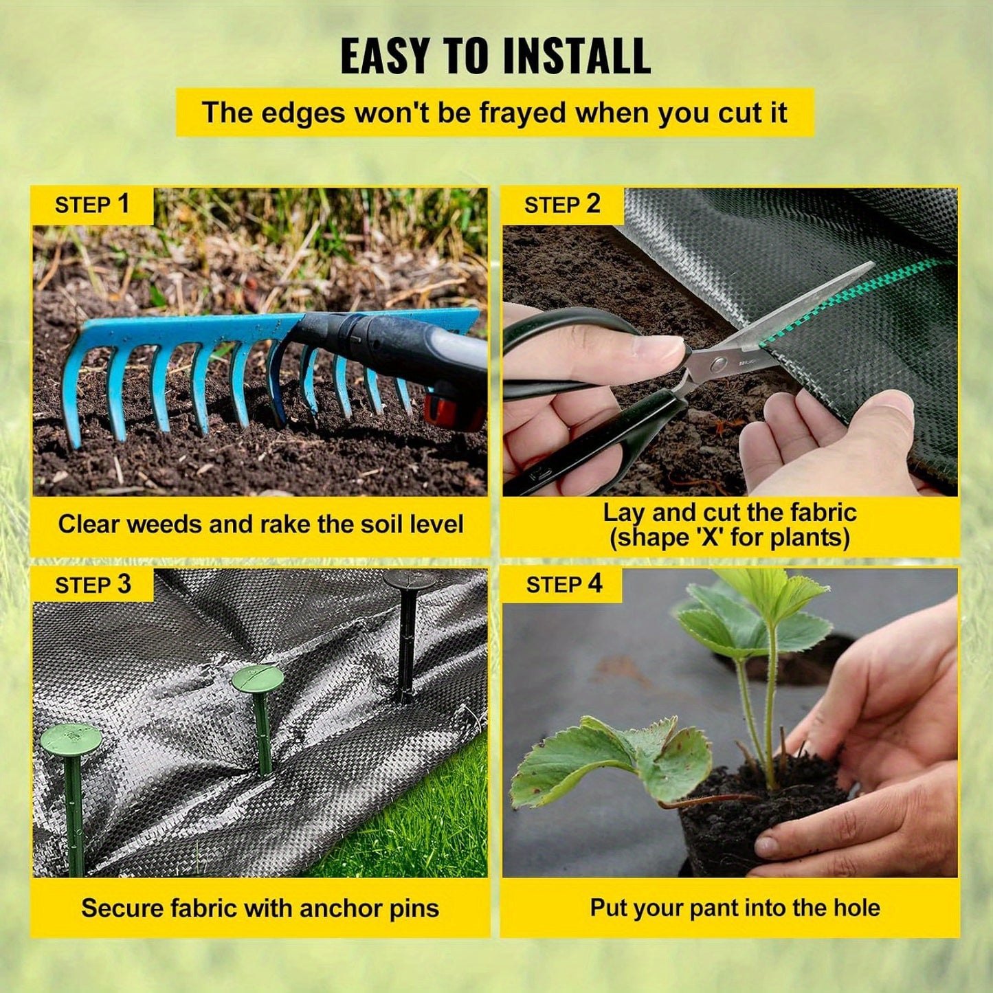 Weed Control Fabric: 90 G/M² Garden Fleece with High UV Stabilization, Water Permeable And Tear-Resistant for Effective Weed Control