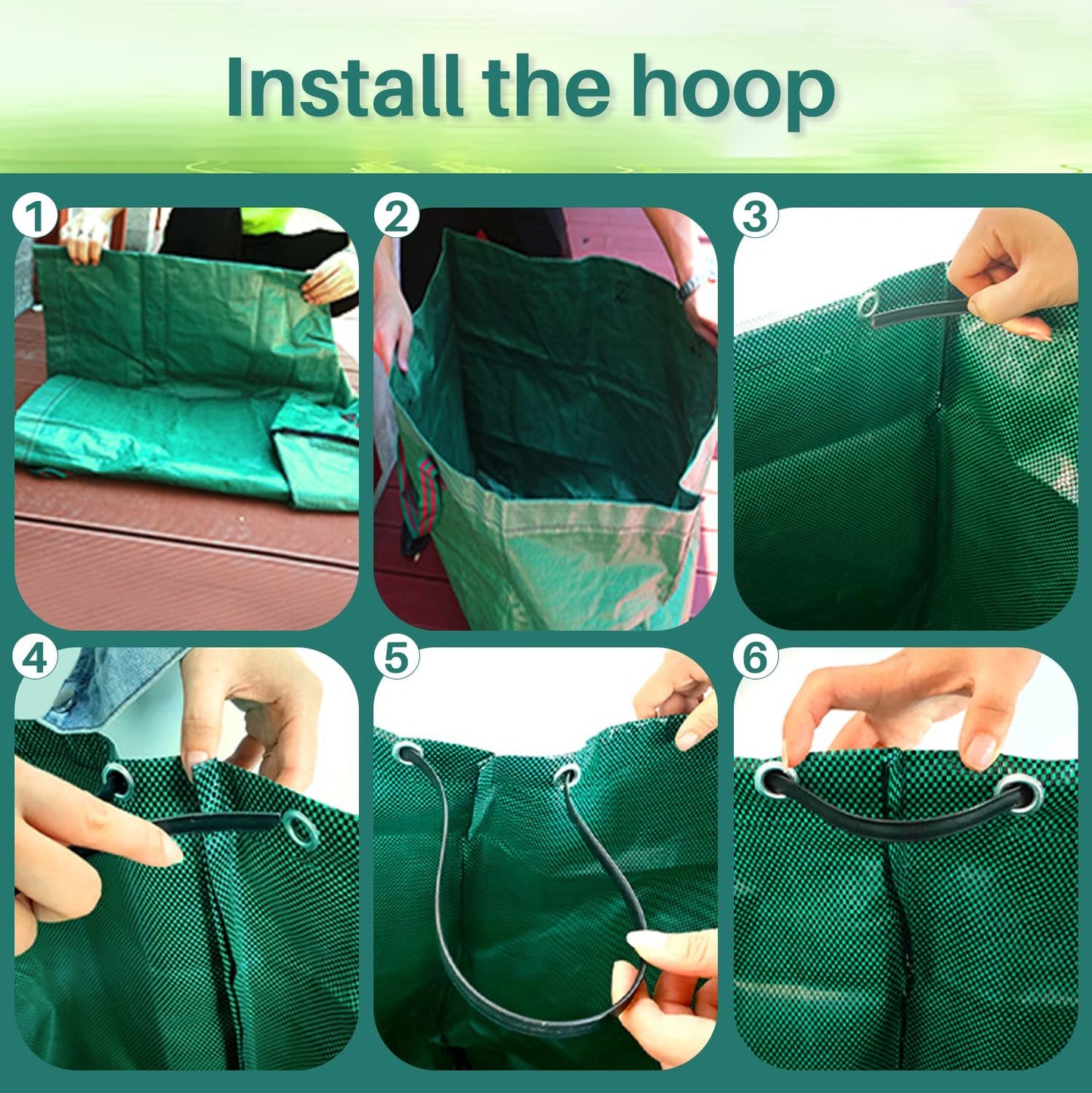 500-Litre/272-Litre Garden Waste Bags, Heavy-Duty Garden Bags, Reusable Garden Bags with Handles, Ideal for Collecting Garden Waste, Plant Cuttings, Grass Clippings And Fallen Leaves
