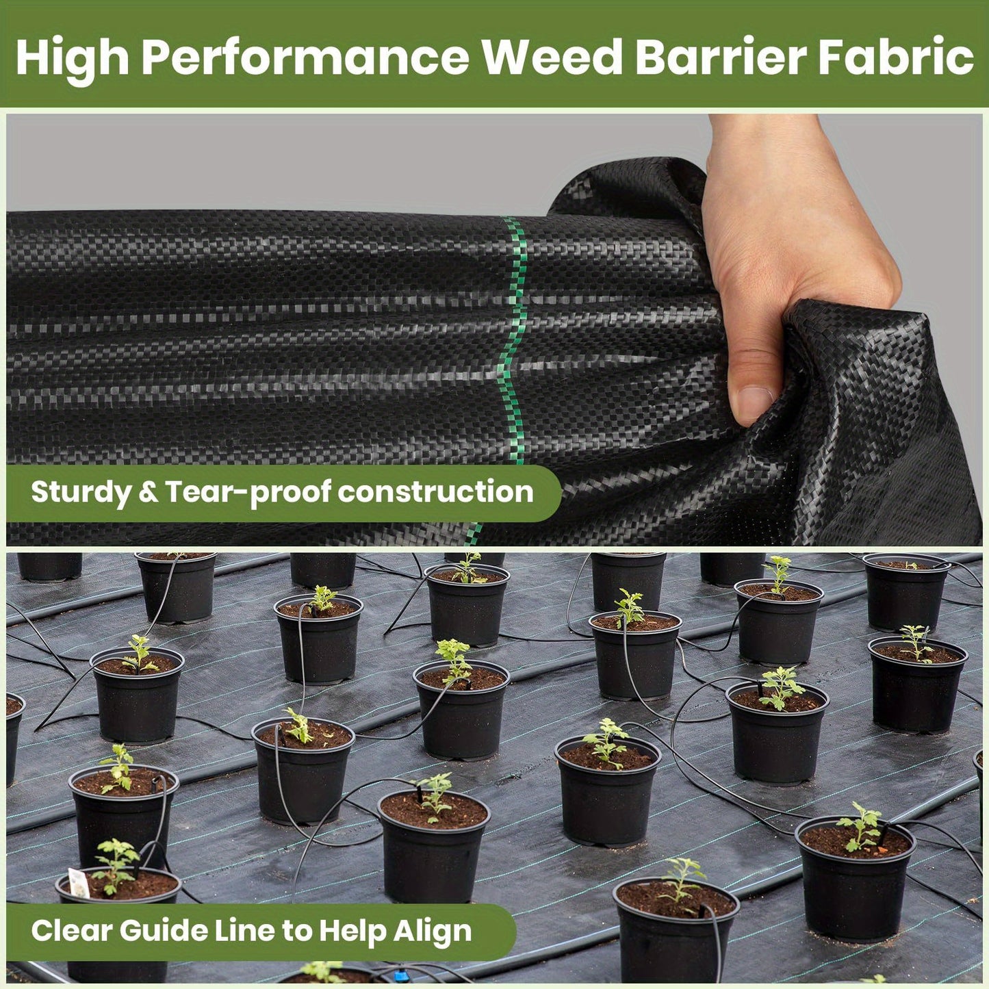 Weed Membrane Heavy Duty - 1M X 10M Weed Control Membrane - Garden Membrane Weed Control - Weed Control Fabric - Weed Suppressant Membrane, Weed Barrier Fabric, Weed Matting - Black