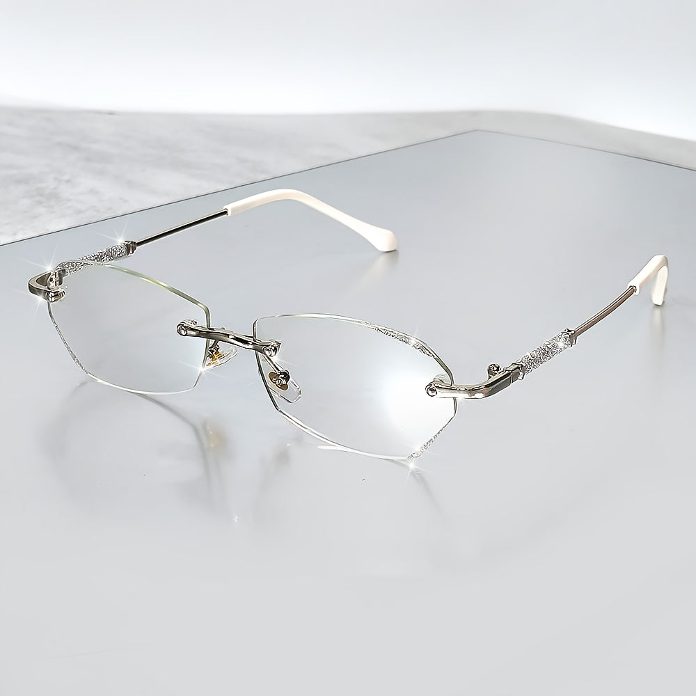 Set of 2 Stylish Rimless Reading Glasses/Sparkling Fashion Eyewear for Both Men And Women/Available in Strengths from +1.0 to +3.5