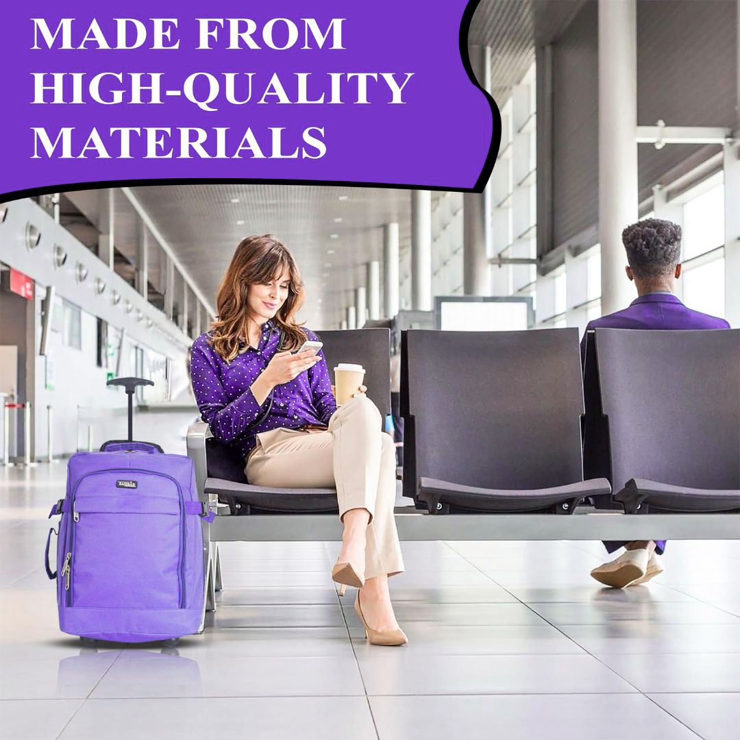 ZAHRAB 40x30x20cm Cabin Bag Underseat Bag Lightweight Hand Luggage Cabin Trolley with Wheels Flight Bags Suit Case