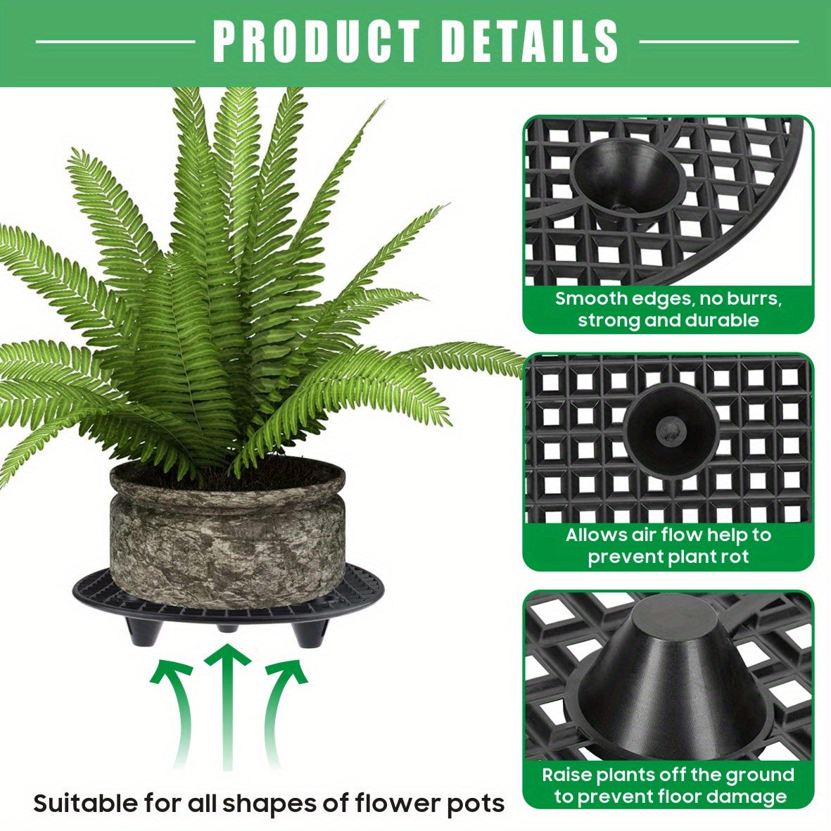 6X Plant Level Pot Elevator Heavy Duty Plant Stands 20/30cm Plant Pot Saucer