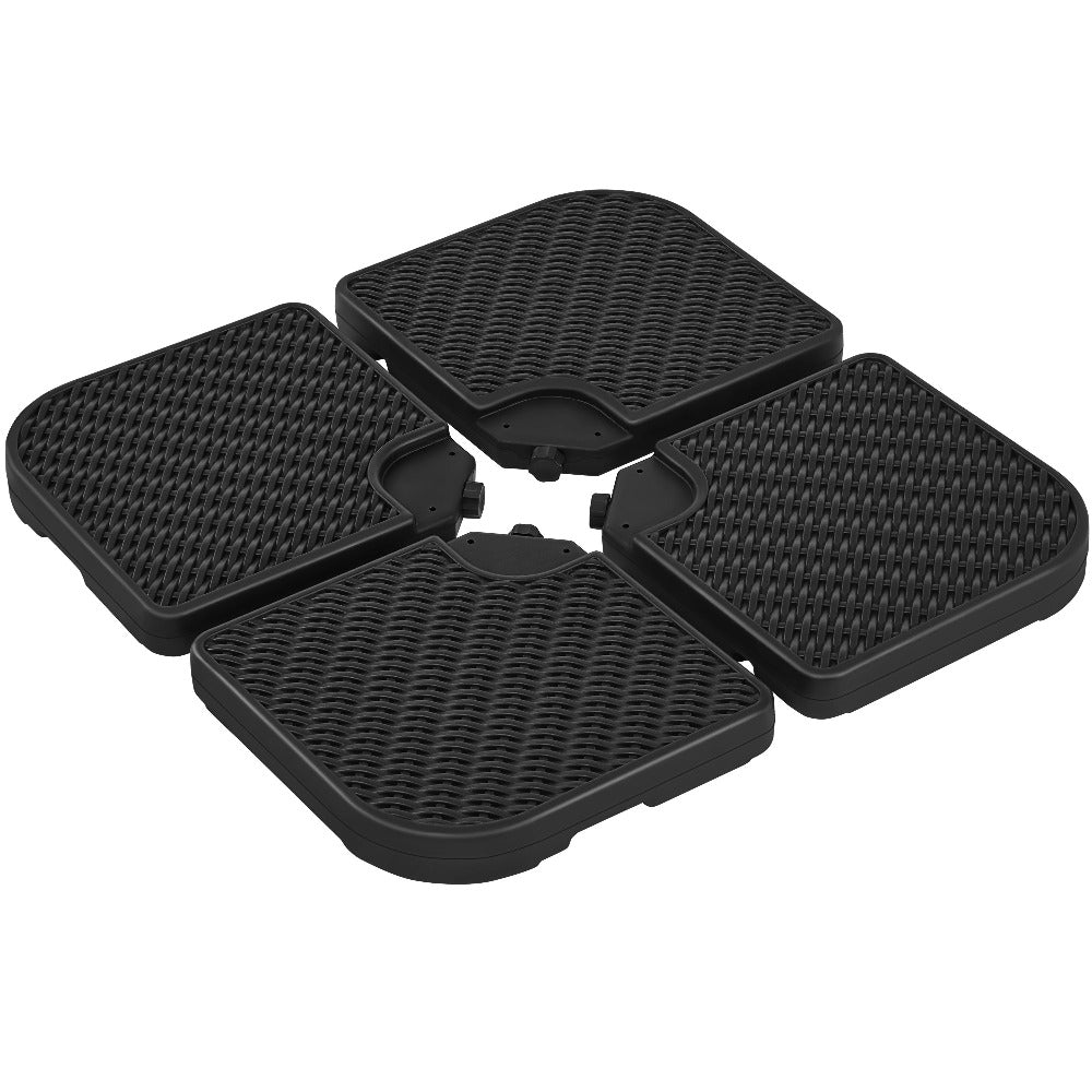 Patio Umbrella Base Stand 4-Piece Fillable Set – 60L HDPE Cantilever Umbrella Weight with Anti-Slip Base for Garden, Lawn & Backyard | Black