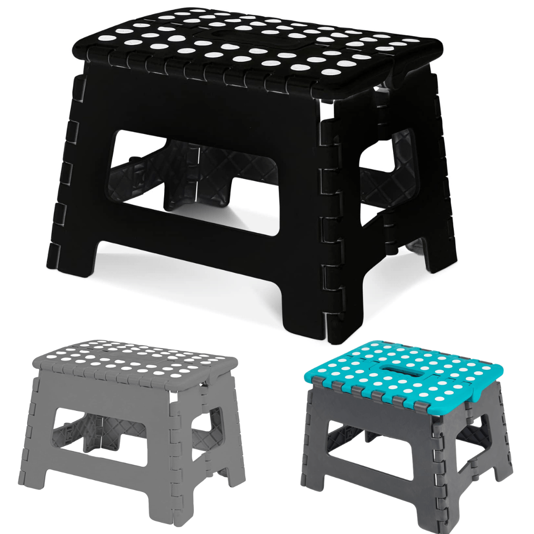 1 Pack Heavy‑Duty Folding Stool with Handle – Thickened Portable Plastic Stool, Supports up to 330lbs for Home, Picnic, Fishing, Indoor & Outdoor Use