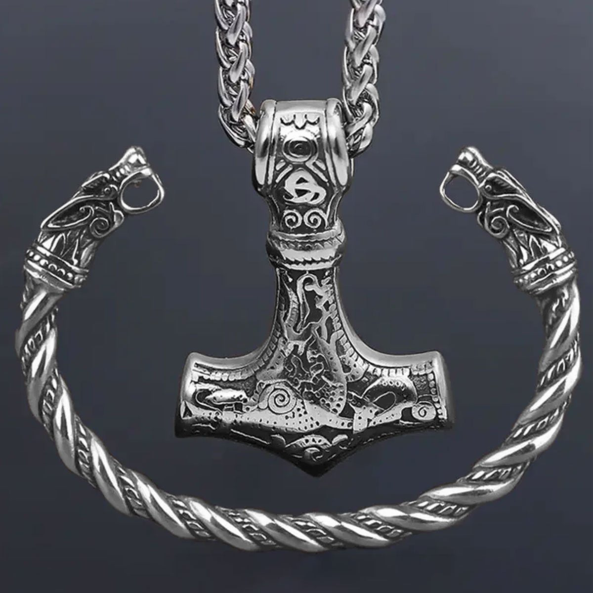 Five-Piece Viking Hammer Jewellery Set - lifestyle setting 5