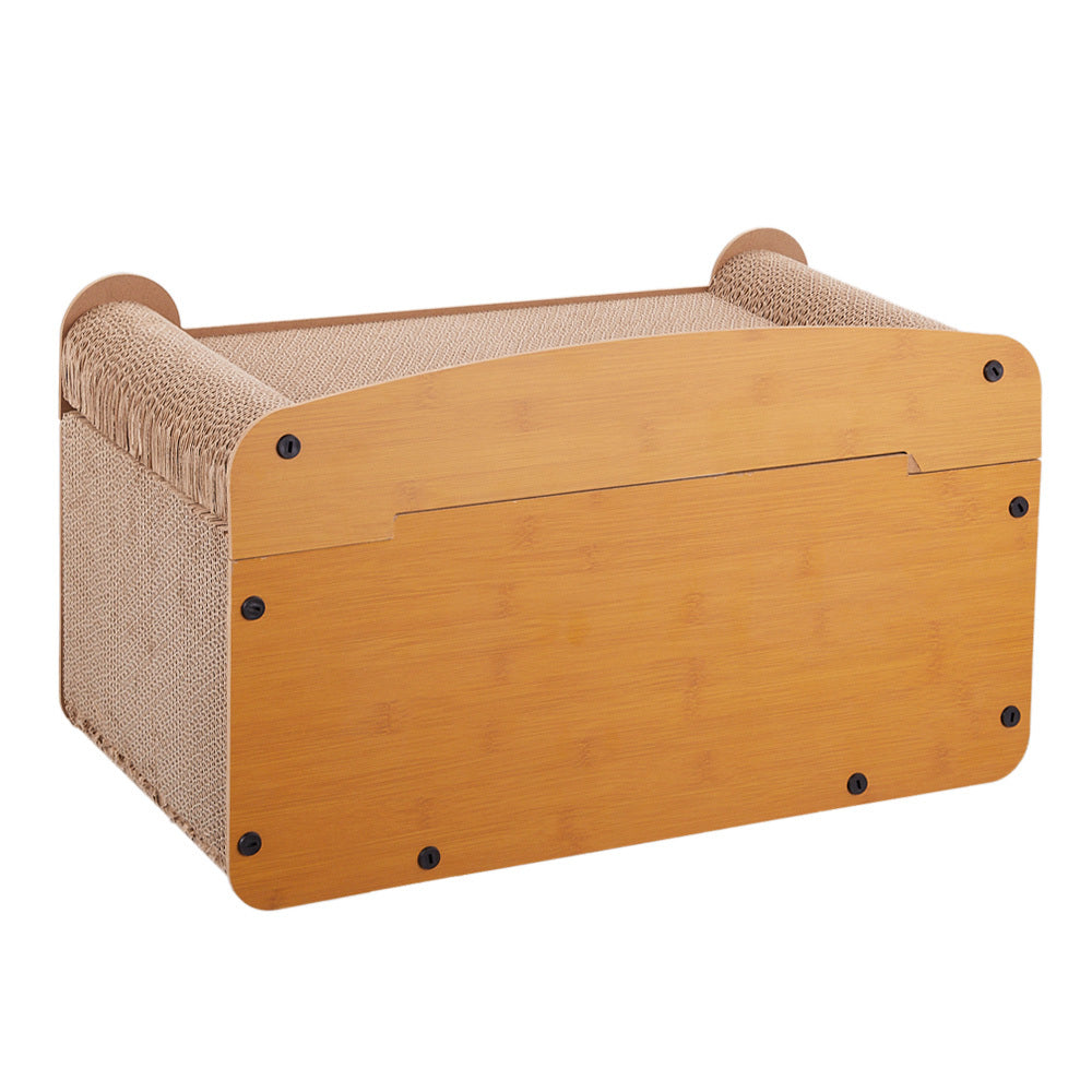 Double Layer Density Board Cat Nest Corrugated Paper Cat Scratch Board, Integrated Cat Room for Rest and Entertainment, Wear-resistant and Non Shedding, Universal Plush Cat Toy for All Seasons, Scratch Resistant Cat Pole, Vertical Cat Climbing Frame