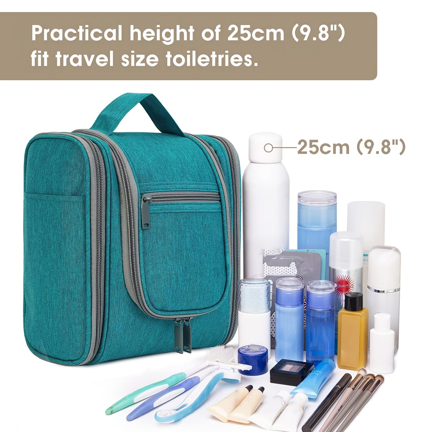 Hanging Toiletry Bag Women Large Capacity Travel Makeup Bag Organizer Bag with A PVC Compartment for Essentials Accessories Shampoo Cosmetics Toiletries Roomy Cosmetic Pouch Vanity Essential Toiletry Bag for International Travel Valentine's Day Gifts