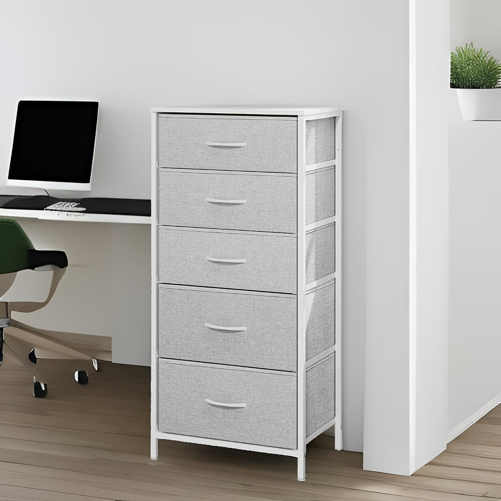 1 Vertical File Cabinet with Five Drawers, a Multifunctional Storage Unit That Can Serve As a Side Cabinet Or a Chest of Drawers, Suitable for Offices, Studies, And Living Rooms, Featuring a Metal Frame And Wooden Design, Office Furniture, Chest Of Drawer