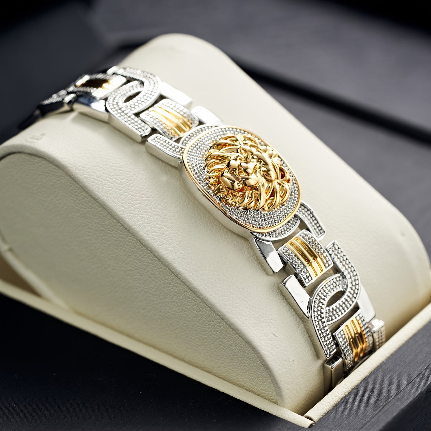 Lion Motif Wide Cuff Bangle - product view 9