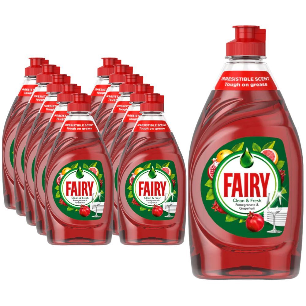 Fairy Pomegranate & Grapefruit Washing Up Liquid 320ml – Pack of 10 - Clean & Fresh, Tough on Grease, Gentle on Hands
