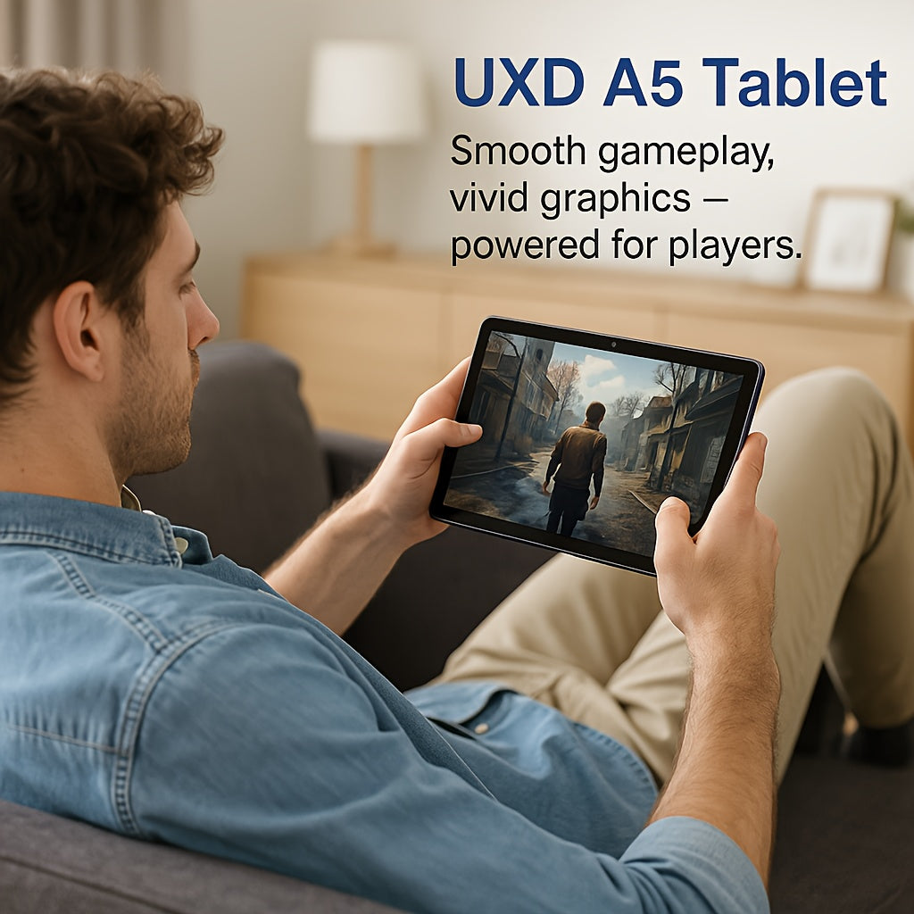 UXD 10.1 Inch Android 15 Tablet 8GB RAM 128GB ROM 1TB Expandable Octa-Core 6000mAh - Full Bundle with Keyboard Case Stylus Screen Protector
