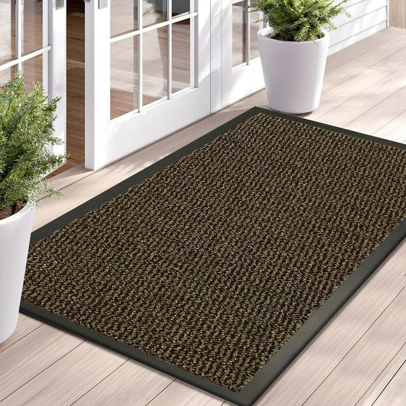 1pc Sunny Indoor & Outdoor Rug – Heavy-Duty Non-Slip Rubber Backed Doormat, Hallway Runner & Large Area Rug, Washable Dirt-Trapper Floor Mat for Entrance, Patio, Garden, Kitchen & Home Flooring