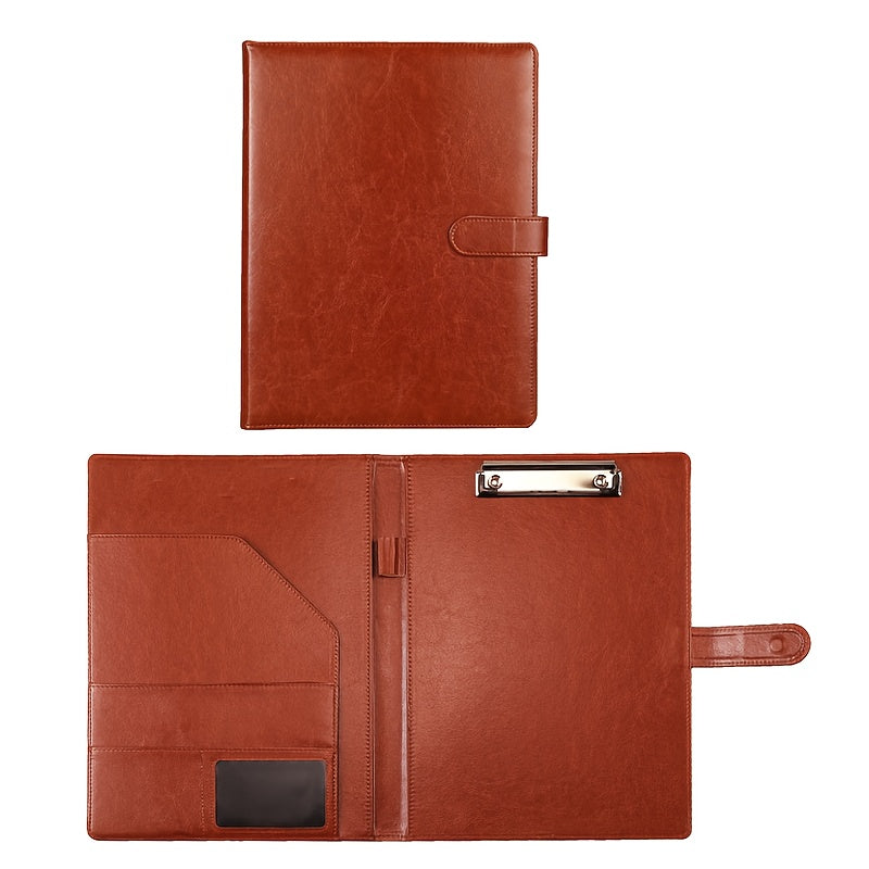 Professional A4 Document Folder with Clipboard - Heavy-Duty File Organizer, Elegant Brown/Black/Blue/, for Office, School, Legal, Architectural - Durable Writing Pad & Contract Folder, School Supplies, Sleek Design, Sturdy Construction, Office Professiona
