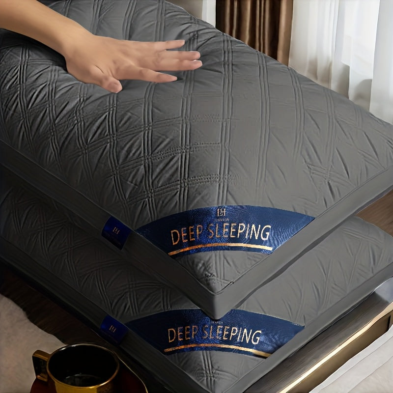 1/2/4pcs Luxury 5-Star Hotel Quality Bed Pillows - Quilted Neck & Spine Support Pillow Suitable for Home & Hotel Use, Machine Washable,, Ideal Sleep Gift ()