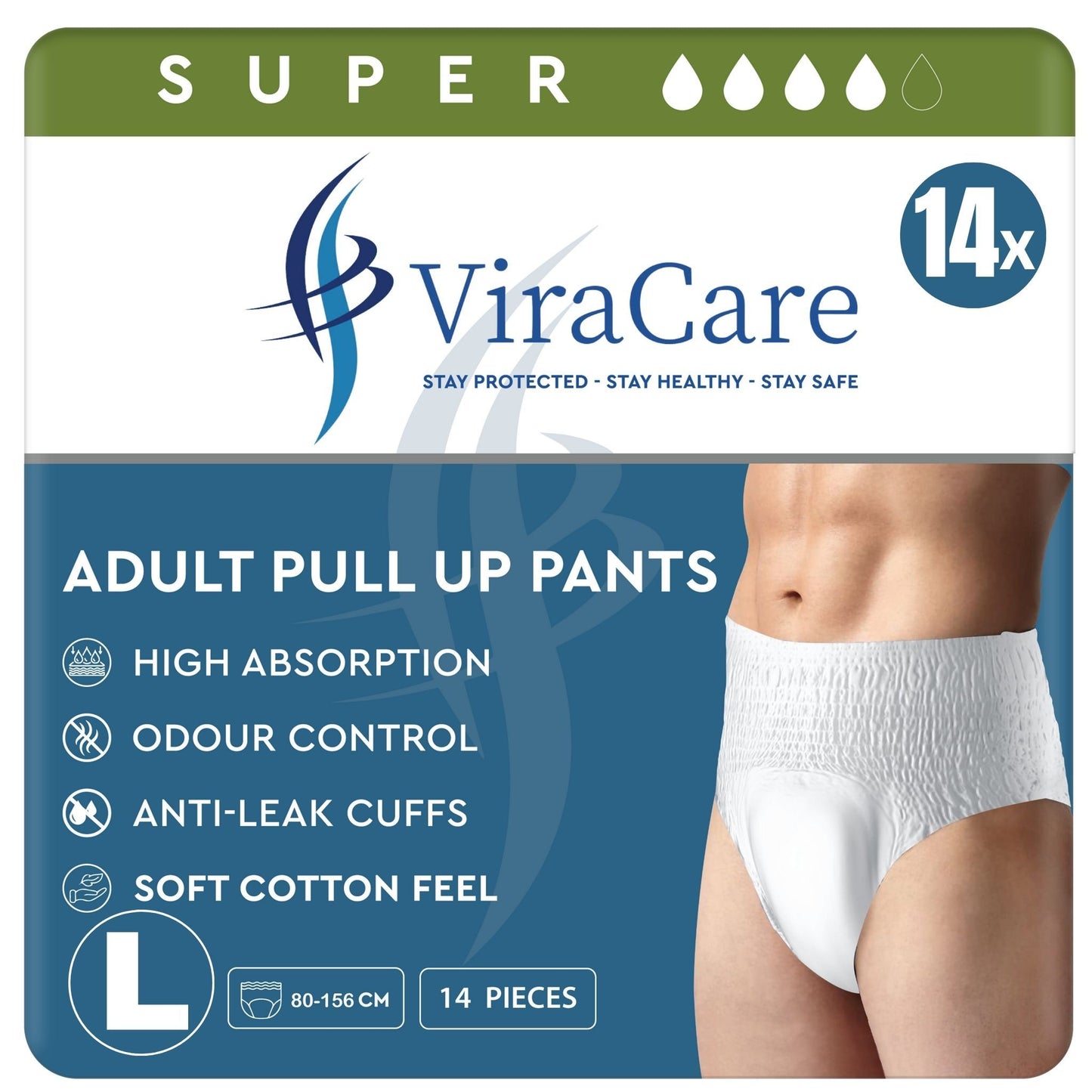 Adult Nappies Pull Up Pants 14 Pack Maximum Absorbency Overnight Protection Incontinence Pants for Men and Women