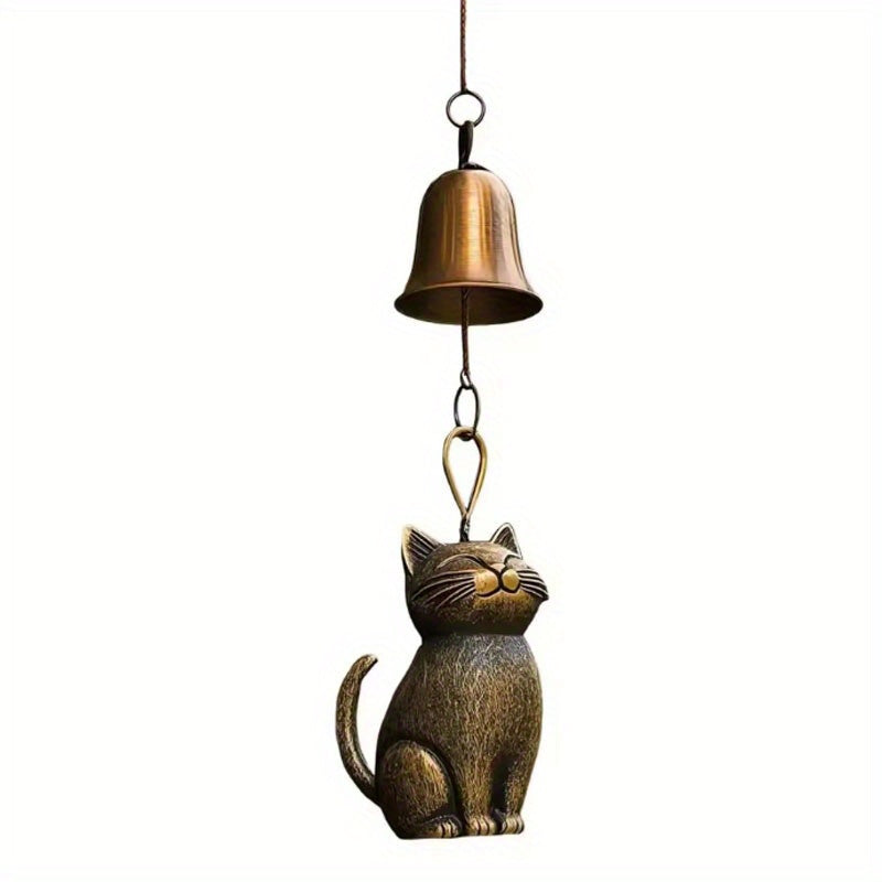 1pc Cat Wind Chime 2025 Unique Cat Garden Decor Outdoor Themed Statue Gifts