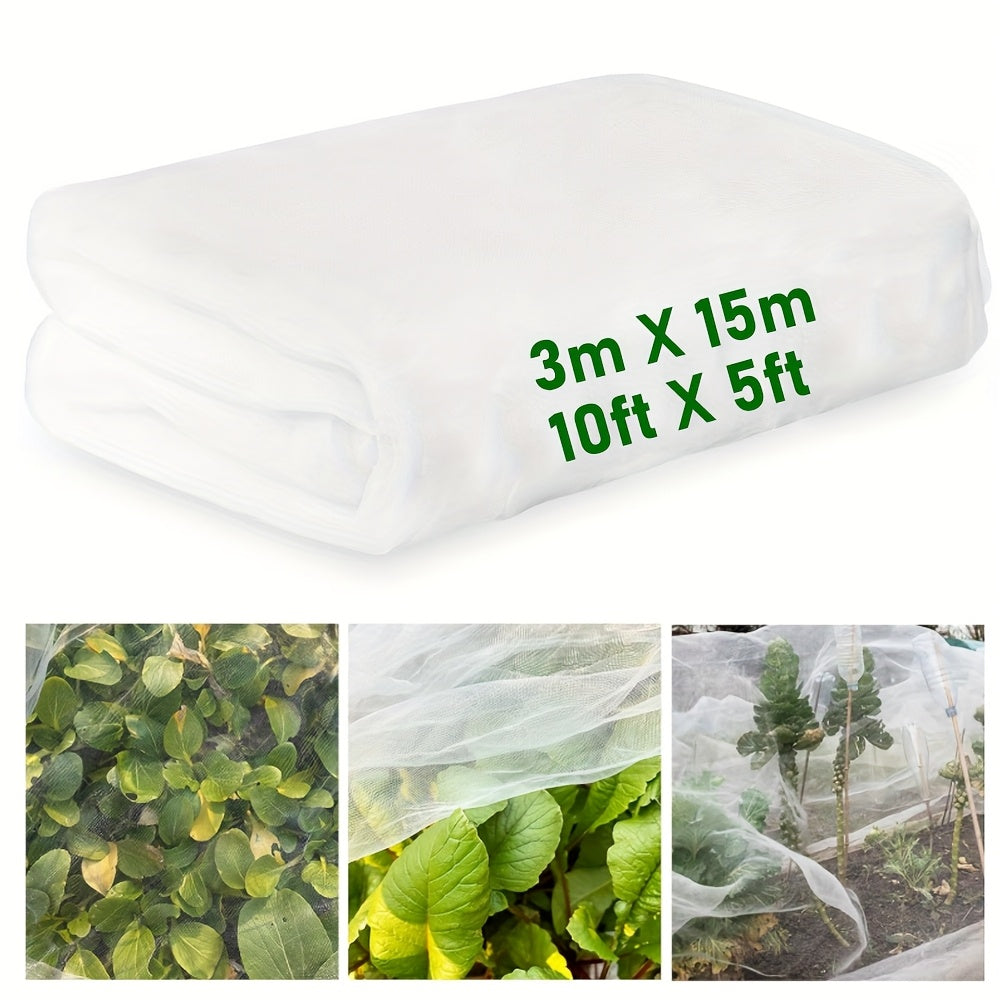 1pc 3m X 15m Extra-Large White Ultra Fine Mesh Netting Barrier - Ideal for Fruit Trees, Vegetables & Blueberry Protection