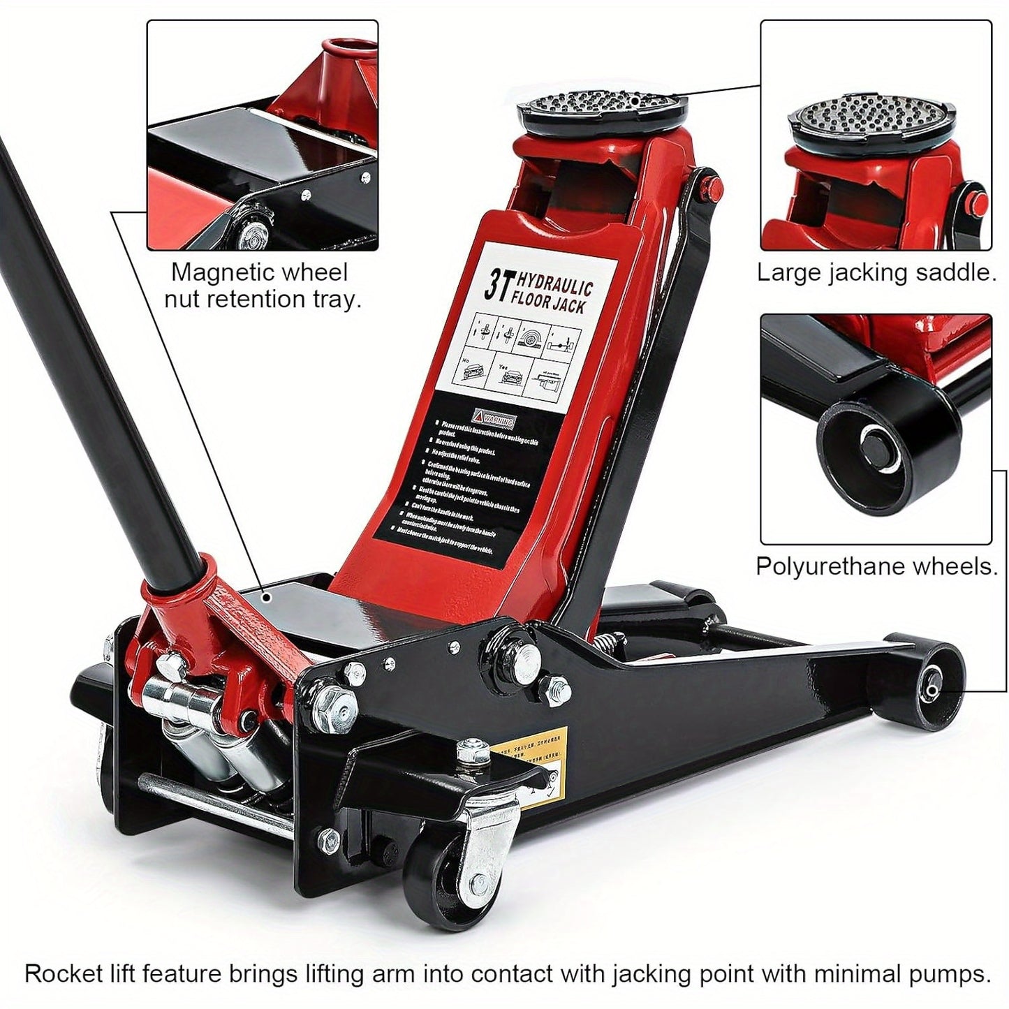 3 Tonne Trolley Jack Hydraulic Lift Lifting Trolley Jack Low Profile Floor Car Jack for Van Car