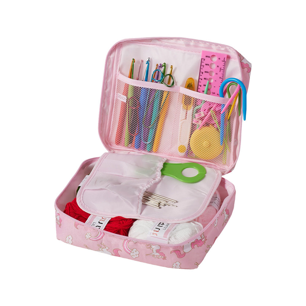 Crochet Kit for Beginners 59-Piece | Complete Set with Ergonomic Hooks, 5-Colour Yarn Balls & Zippered Storage Case | DIY Knitting Gift for Adults & Craft Enthusiasts