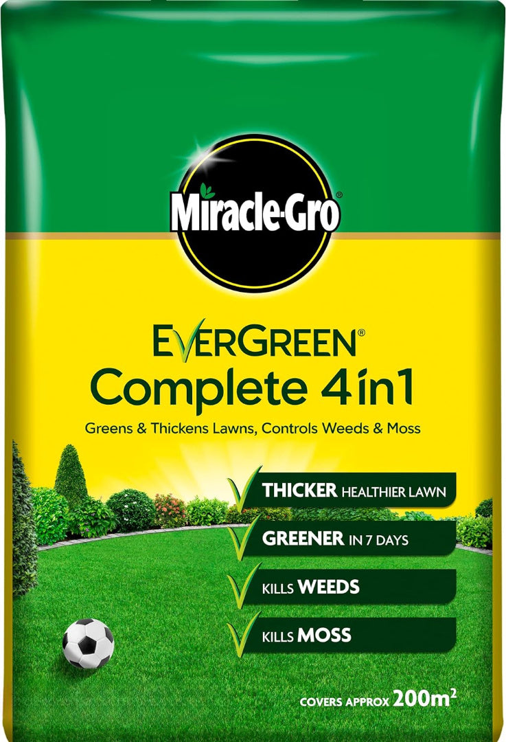 Miracle-Gro Evergreen Complete 4-in-1 Lawn Care Granules – Lawn Feed Coverage Up to 200m²