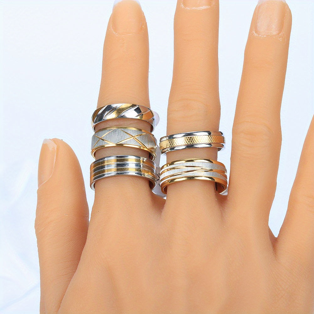 20pcs/Lot Stripe Waterproof Fashion High Quality Rings for Men