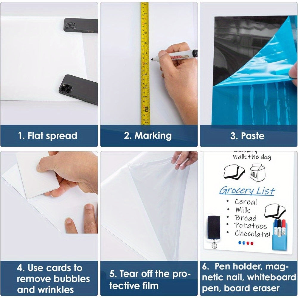 Youyijia Magnetic Whiteboard, White Board Sheet for Fridge, Easy to Write And Wipe Dry Erase Magnet Board, Ideal for Family Weekly Meal Planner, Shopping List, Office Notice (24X16)