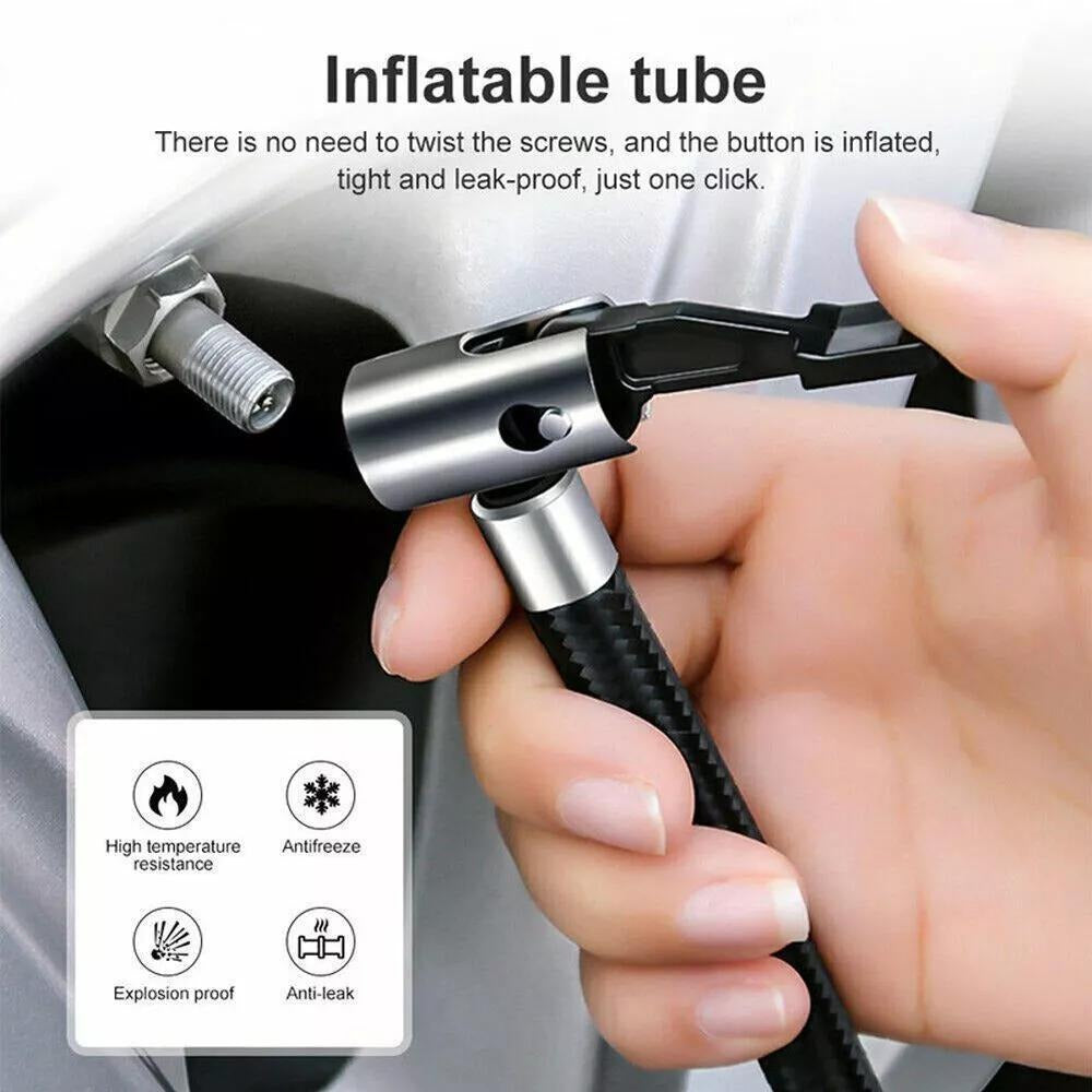 Portable Digital Tyre Inflator Smart Air Compressor with Auto Stop, LCD Screen & LED Light – 150W Handheld Electric Pump for Car, Motorcycle, Bike & Ball
