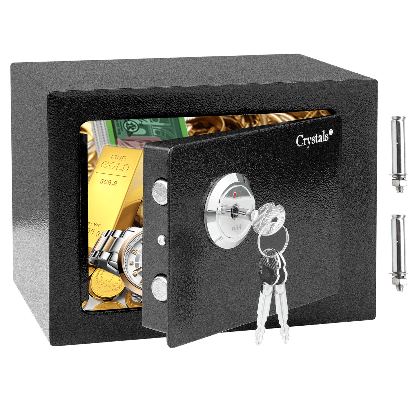 SOLID STEEL SAFE SECURITY HOME OFFICE MONEY CASH SAFETY BOX WITH KEY