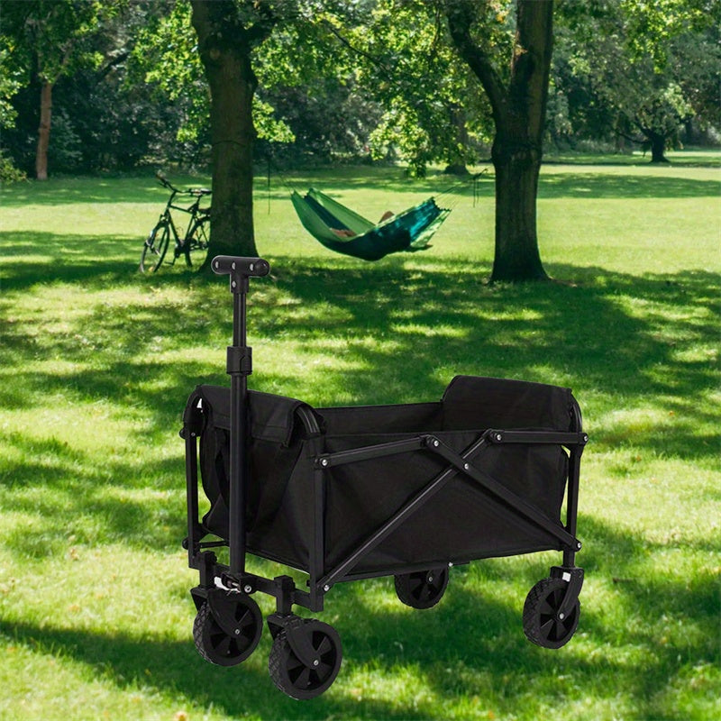 Heavy-Duty Collapsible Utility Wagon Cart - All-Terrain Folding wagon with Large Capacity (149.69 KG), Heavy-Duty Steel Frame & Oxford Fabric Construction, Large All-Terrain Wheels, Foldable Design for Camping, Beach, Grocery, Gardening, Tailgating - Port