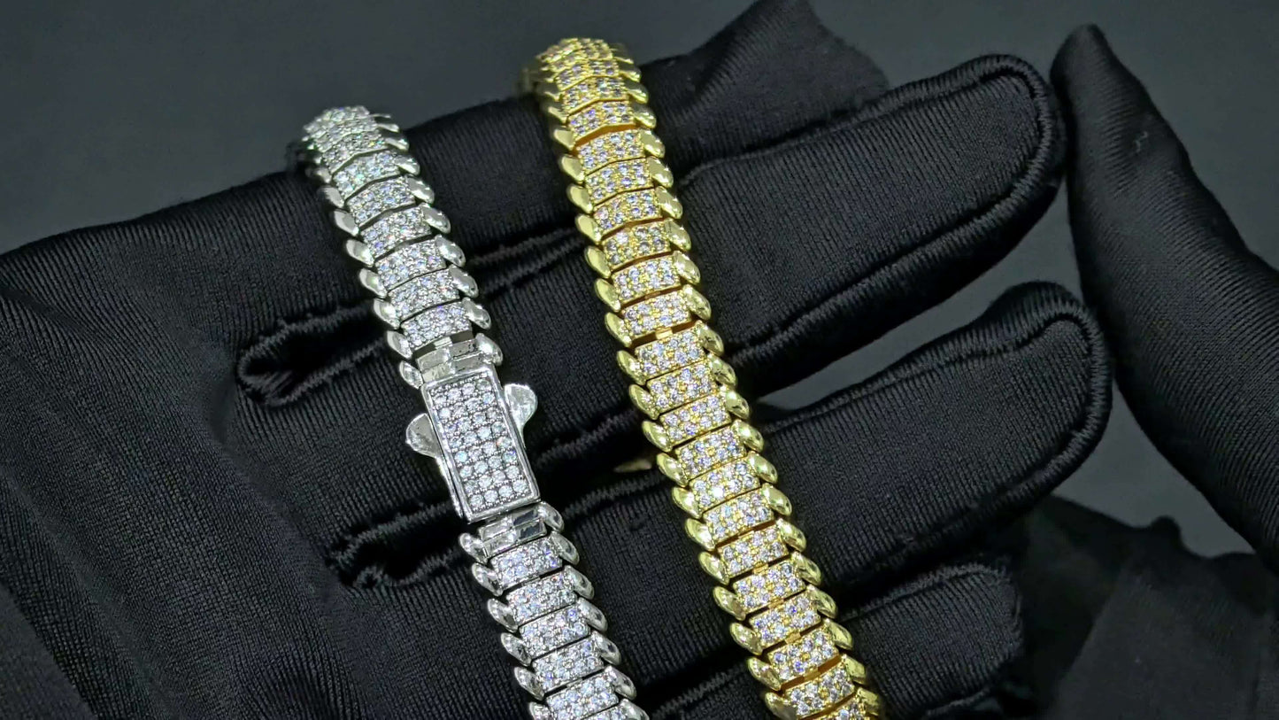 ICEDCHICS 1pc 9MM Hip Hop Bracelet RAPPER Rap Bracelet Daily Party Wear Bracelet Romantic Holiday Holiday Gift