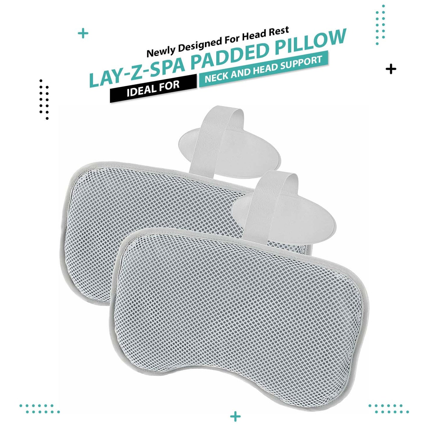 Bestway Lay-Z-Spa Padded Pillow Neck and Head Support for Hot Tub Set of 2