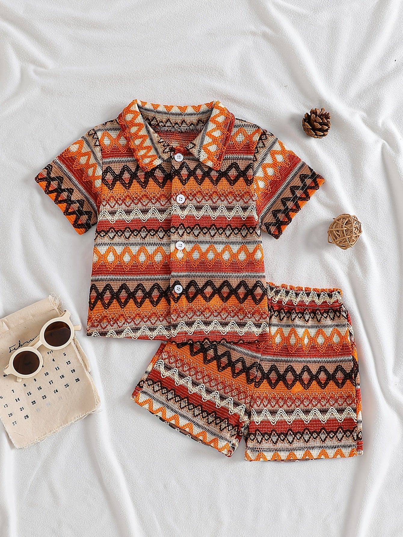 Boys' Waffle-Knit Shirt and Shorts Set - product view 25