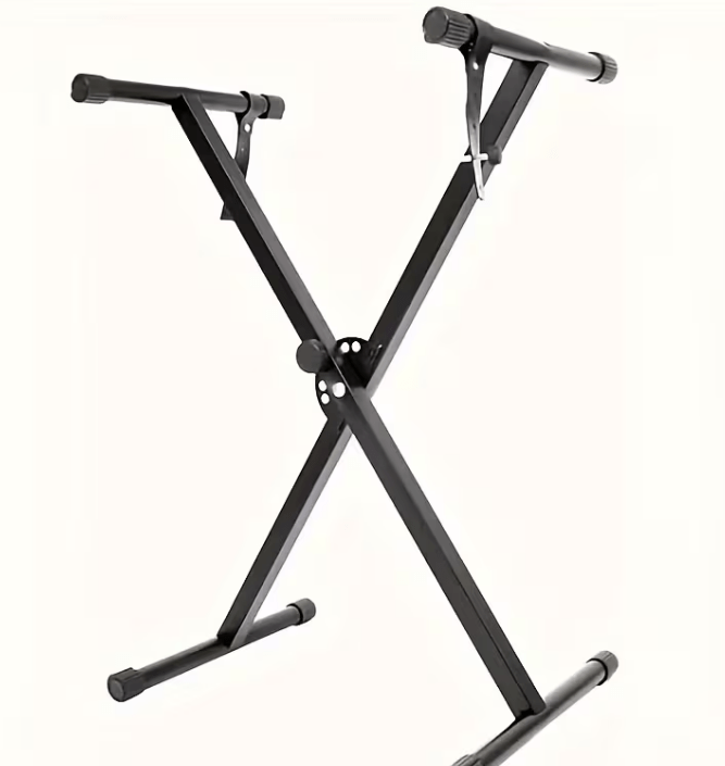 33-97cm Keyboard Stand with Locking Strap Adjustable X Frame Music Piano Keyboard Stand Portable Single Braced Electric Piano Stand with 7 Adjustable Height Positions Holds up to 20kg