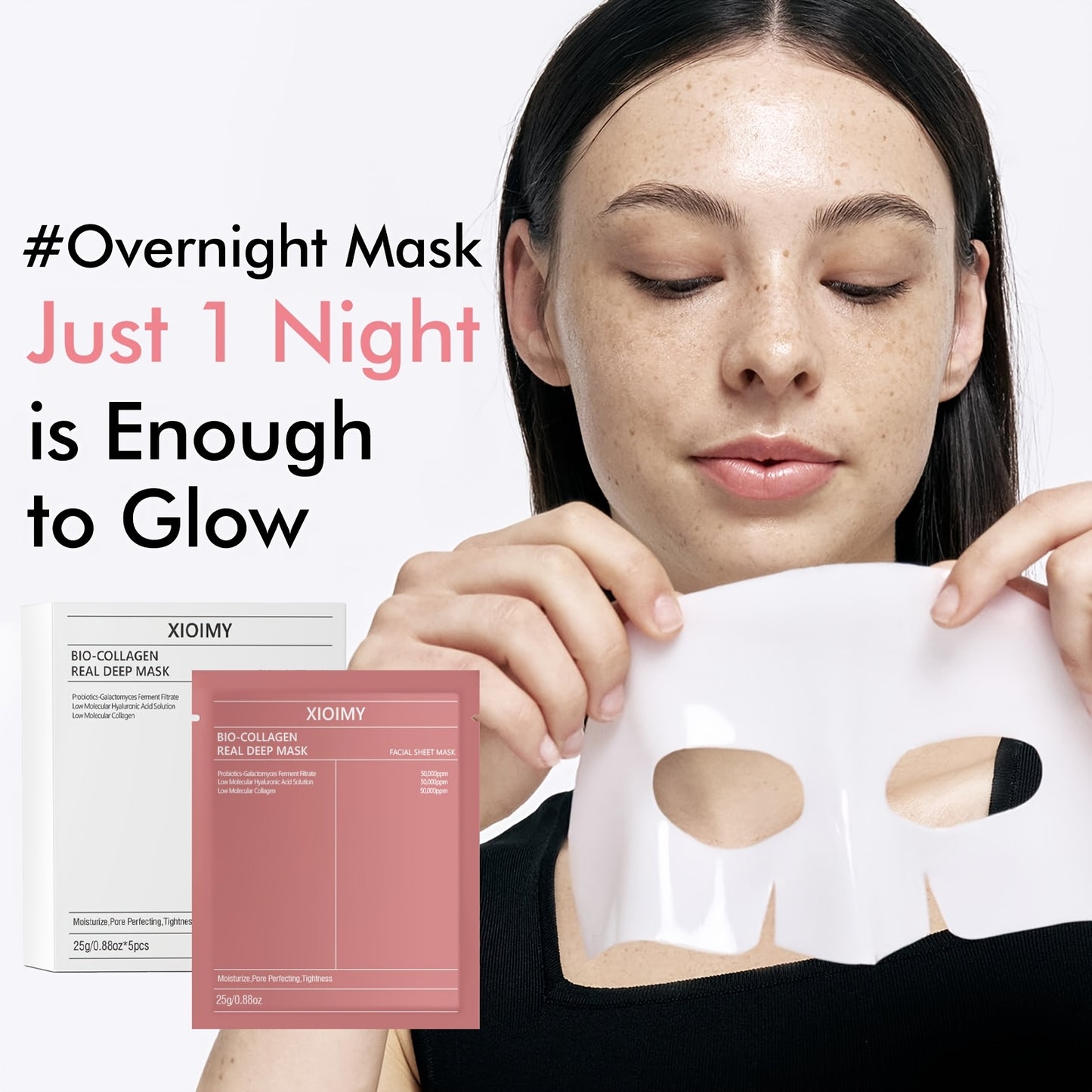 10pcs Collagen Powerful Moisturizing Face Mask Set Can Deeply Moisturize The Skin, Make The Face More Moist, Delicate, Bright, Rich in Collagen, Bid Farewell to Dry, Dull, Loose Skin, Collagen Face Mask, Facial Care