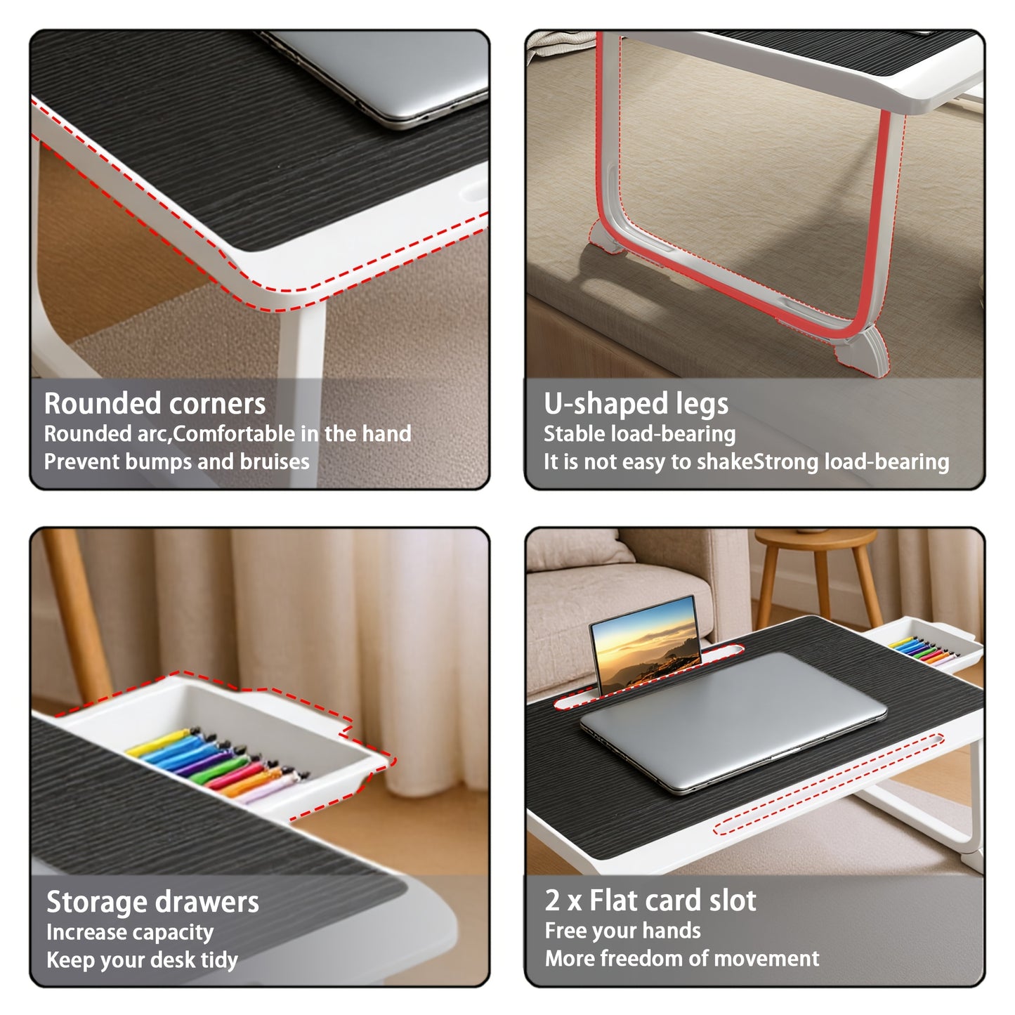 Laptop Bed Table - Foldable Bed Desk, Laptop Tray for Bed, Study, Office & Home Use, Laptop Stand for Bed, Ensuring Stability for Laptops, Tablets, Or Dinner Plates. Bed Table for Laptop, Bed Desk, Laptop Desk