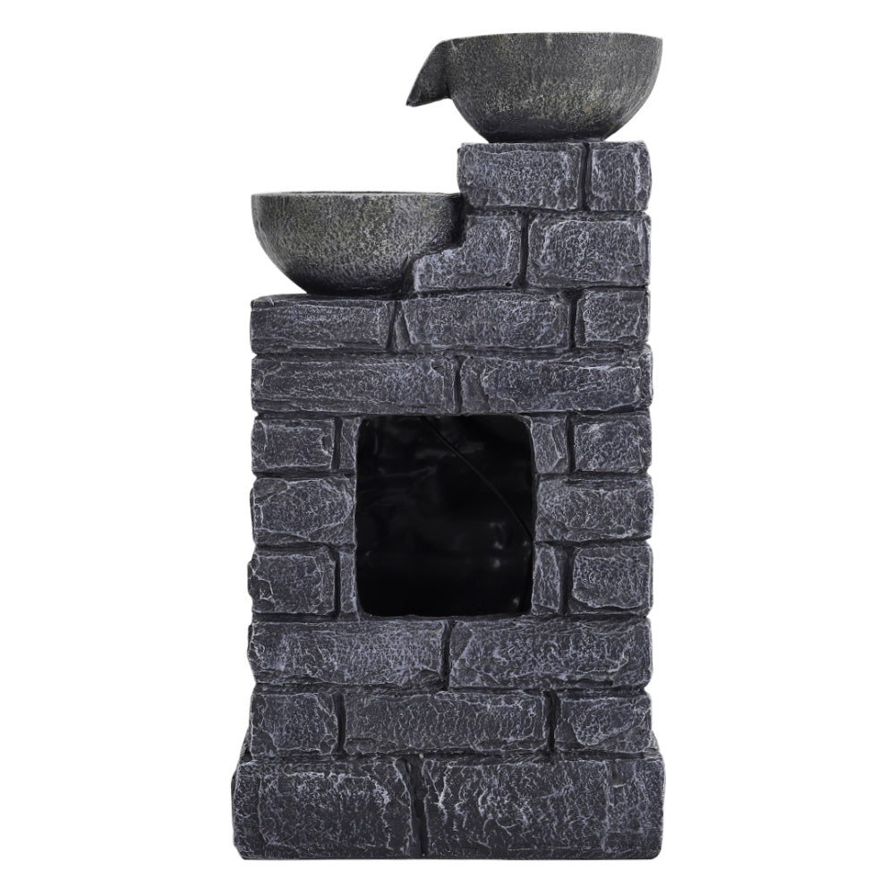 1pc 45cm Solar Outdoor Garden Water features 4 Tier Bowls Cascading Waterfall Fountain for Garden Patio Backyard Deck Porch and Home Art Decor