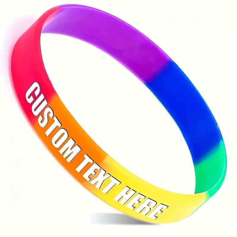 New Hot-Selling 25pcs Silicone Wristbands with Heart Patterns, Customizable with Your Own Text, Unisex Bracelets for Holidays or Daily Wear, Lightweight Wristbands, Suitable for Weddings, Birthdays, Corporate Events, Christmas, Earth Day