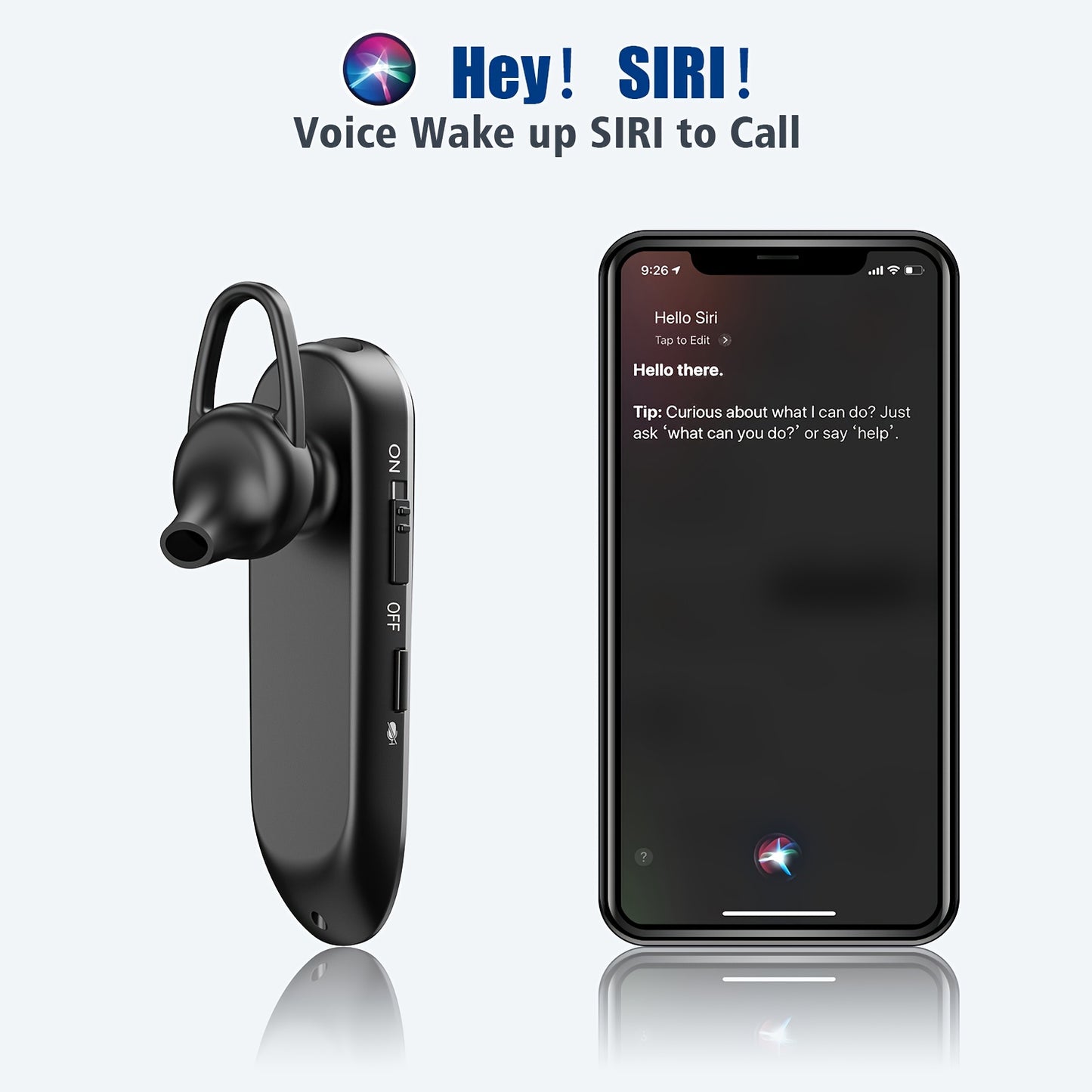 New Bee Single-ear Wireless Earphones, B45 Wireless In-ear Earphones, Hands-free with Dual Microphones V5.0, Audio Wireless Earphones with 20 Hours Of Silent Microphone Connection to Two Devices: iPhone, Android, And Laptop. Ideal Gift for Friends