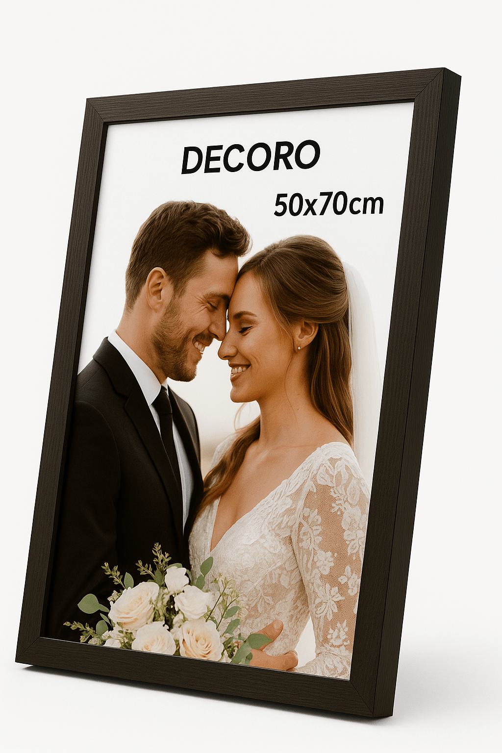DECORO 50×70 cm Black Wooden Poster Frame – Large 500×700 mm Picture Frame – Ideal for Jigsaw Puzzles, Christmas Gifts, Holiday Prints & Wall Art
