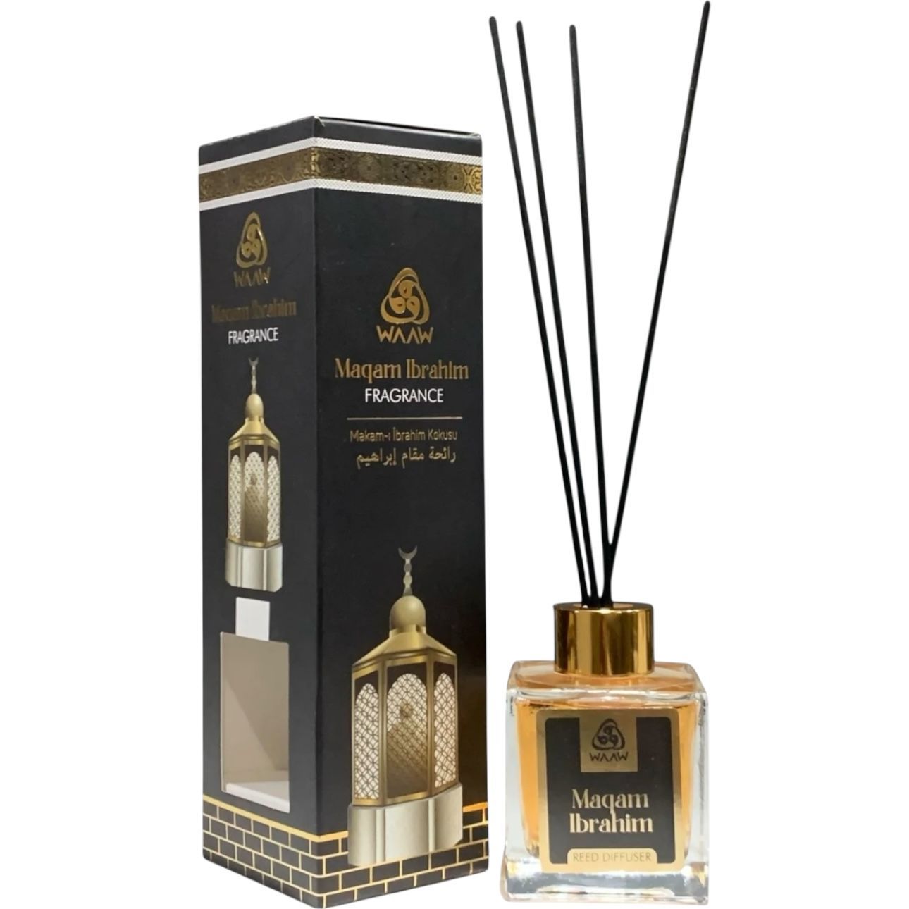 Maqam Ibrahim Middle Eastern Room Freshener Reed Diffuser 100ml Perfume Scent Strong Fragrance Luxury Scents Bakhoor Oud Unisex Musk Arabian Vehicle Hanger Smell Good Attar