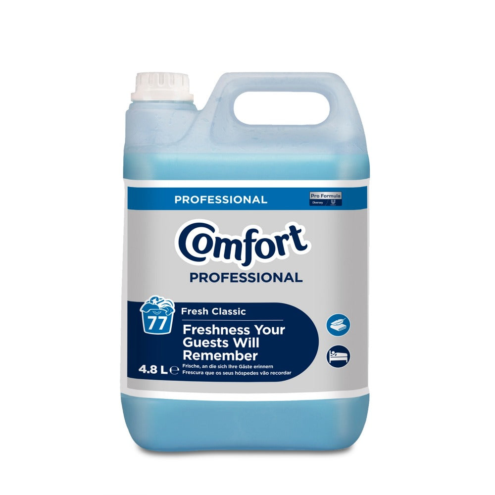 Comfort Professional Fabric Conditioner Fresh Classic 4.8L – 77 Washes Large Bottle Softener with Long-Lasting Scent | Reduces Static, Easier Ironing, Ideal for Home & Business Laundry