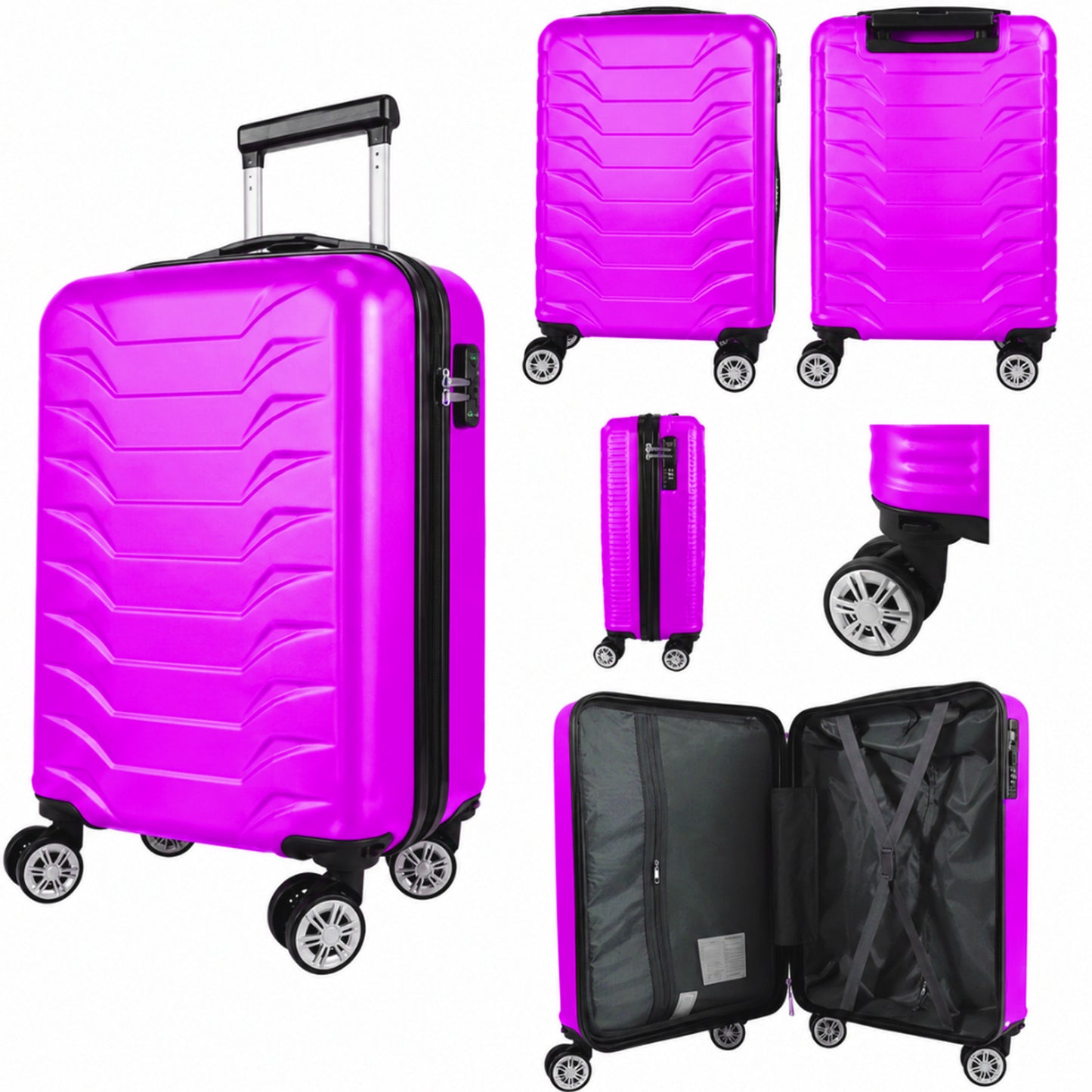 Direct Luggage Underseat Cabin Case 40 x 25 x 20 cm RyanAir Approved Size with Combination Lock and Detachable 360° Wheels T-HC-US-1627