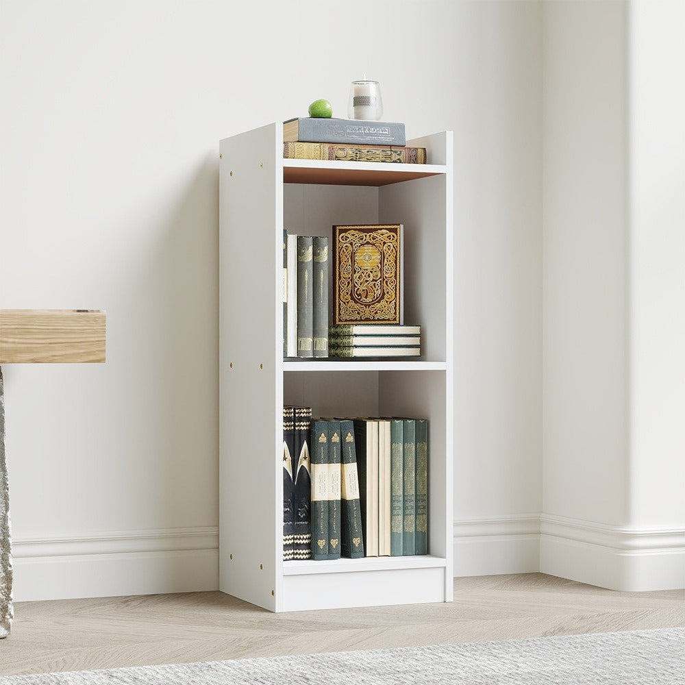 2/3/4 Layers Tall Storage Unit Small Bookcase Wooden Storage Cabinets Book Shelf, Modern White Wooden Bookcase – Tall & Skinny Bookshelf Cube Shelves Storage Unit for Living Room, Bedroom, Hallway, Office, Entrance
