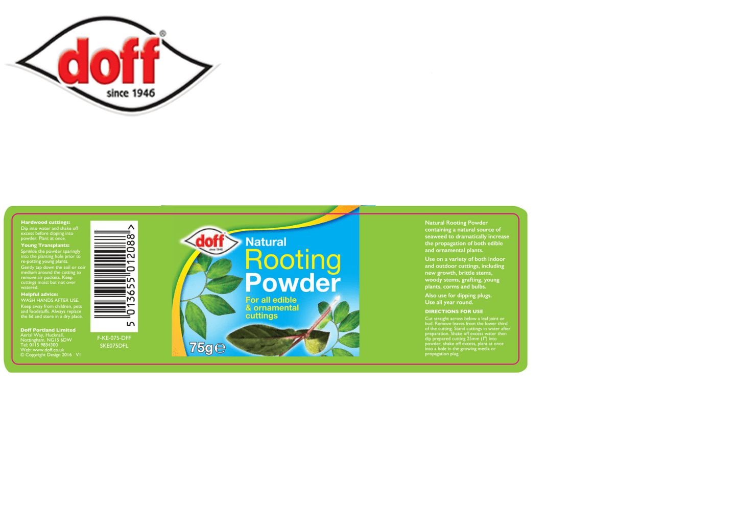 2 X Natural Rooting Powder for Plants 75G Suitable for Plant Cuttings