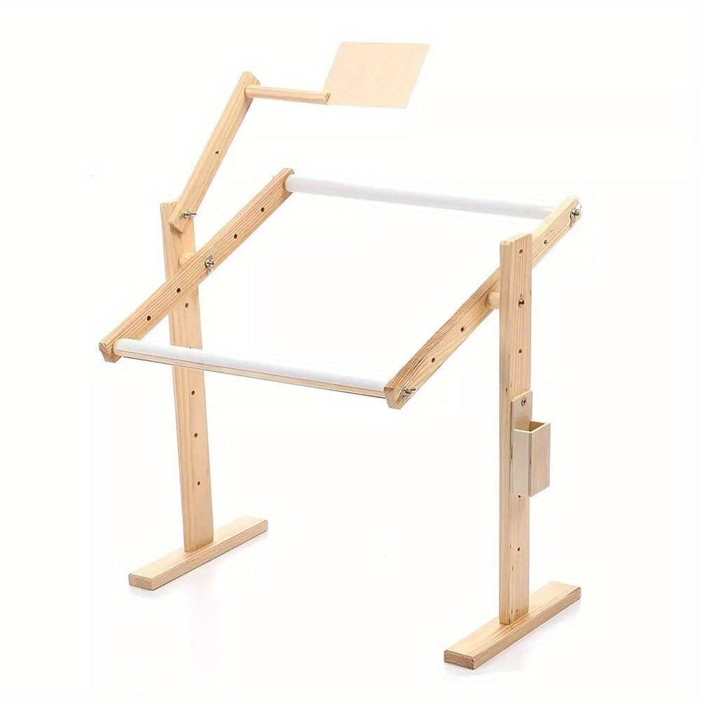 Floor Standing Cross Stitch Frame Wooden Embroidery Stand Adjustable Tabletop Tapestry Hoop for Needlework Needlepoint