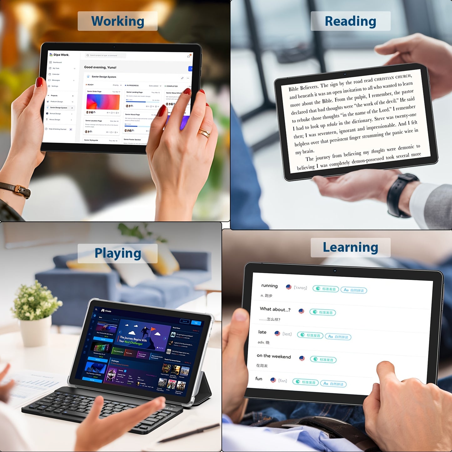 New 10 Inch Android 15 Series Tablet, 12 (3+9) GB RAM, 64GB ROM And 1TB Expandable Support, 1280 X 800 IPS, 2.0MP Front And 8.0MP Rear Camera, 6000Mah Battery, Holiday Gift, Tablet, Pad
